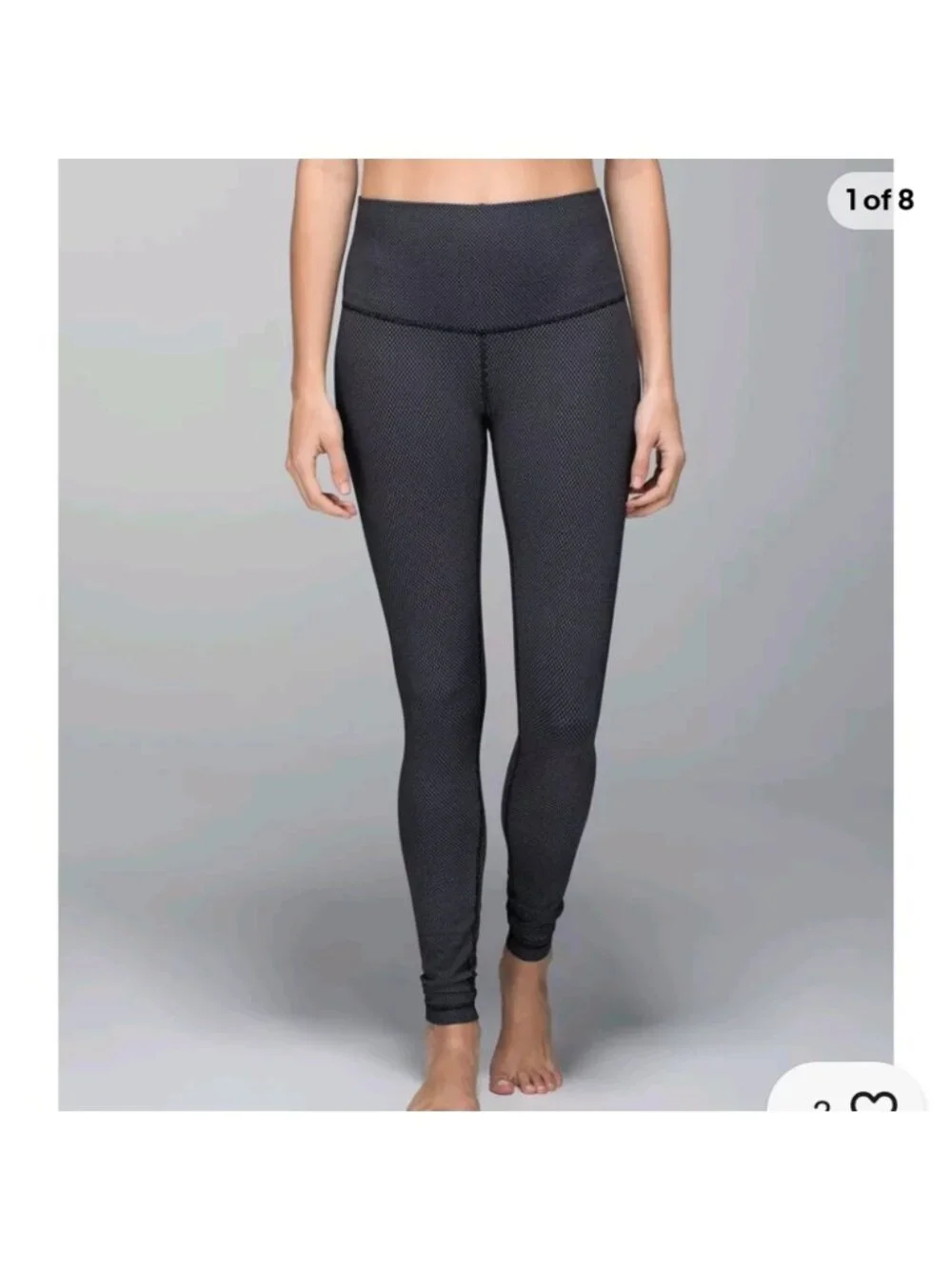 Lululemon Wunder Under Pant *Print (Roll Down)Diamond Dot Black White